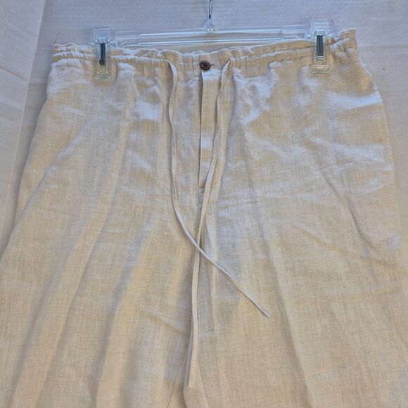 Jamaica BayTan Linen Pants Size Med, Disciver Paradise, Zip Button, Tie in Front - Picture 1 of 11